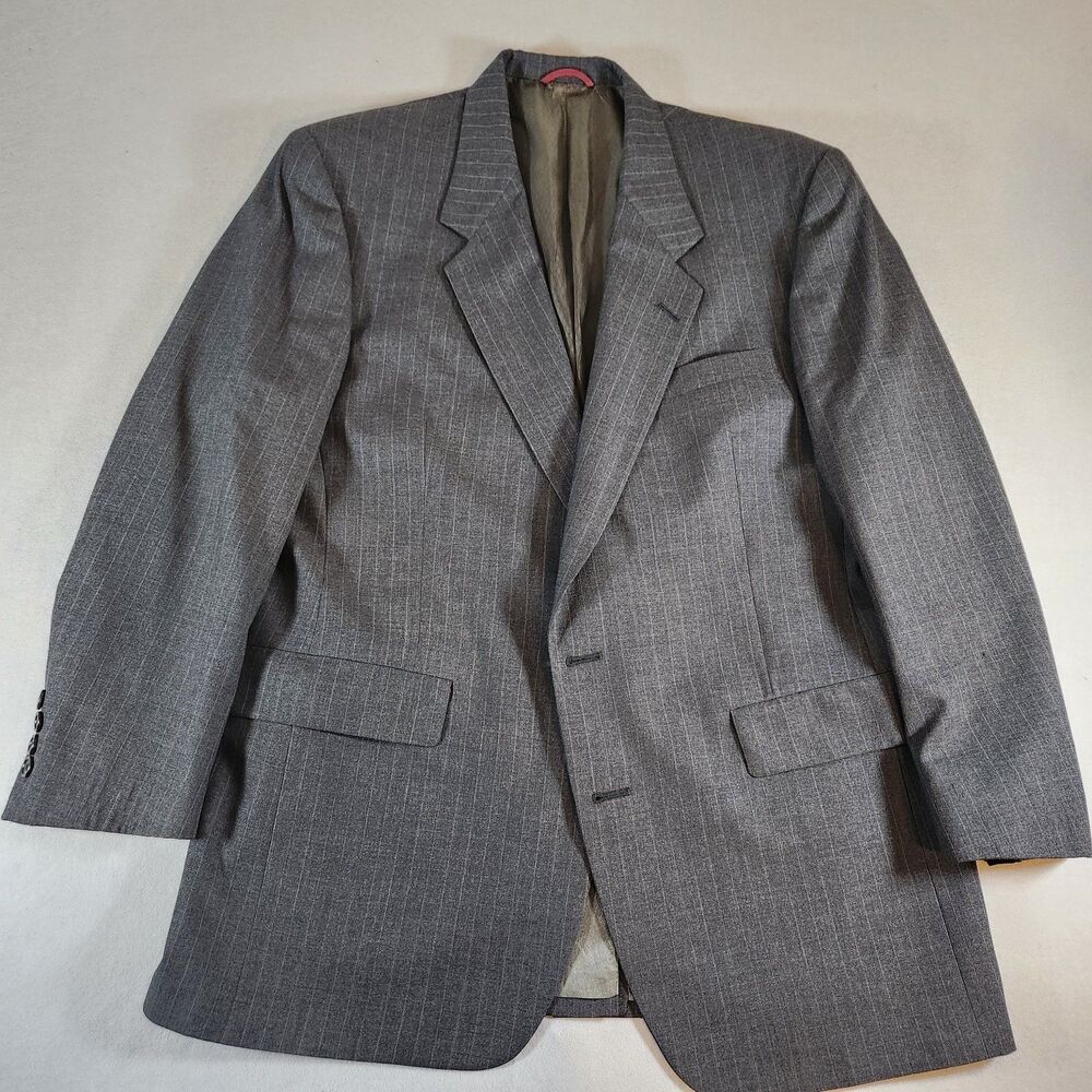 Hart Schaffner Marx Blazer 42r  Mens Dark Gray Sport Coat 2 Button Front 2 Vents